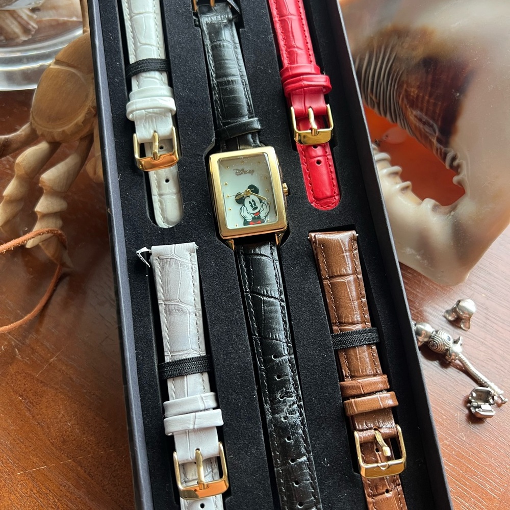 Disney Gold-Tone Watch with Colorful Straps